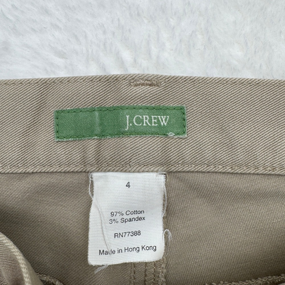 J.Crew Chino Pants Womens 4 Tan Khaki Straight Leg Cotton Stretch Twill Mid Rise - Picture 3 of 11